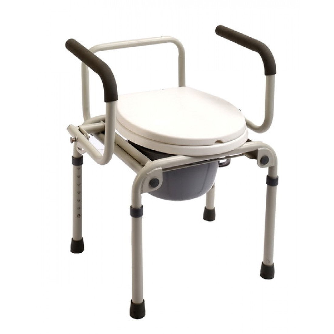 Bedside Height Adjustable Commode with Arm - Cure Clouds -null