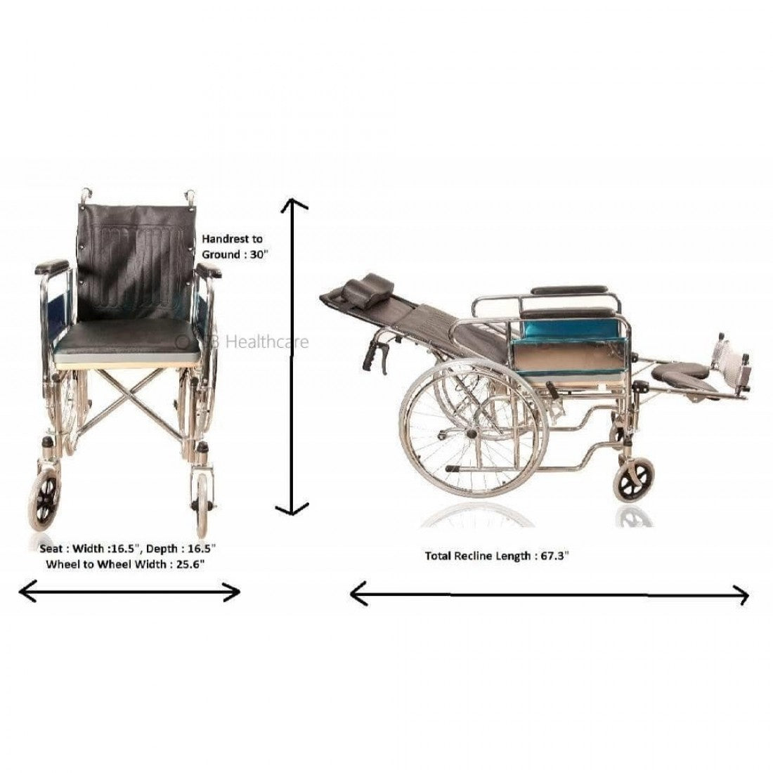 609 GC Reclining Wheelchair With Commode cure clouds reclining wheelchair CureClouds