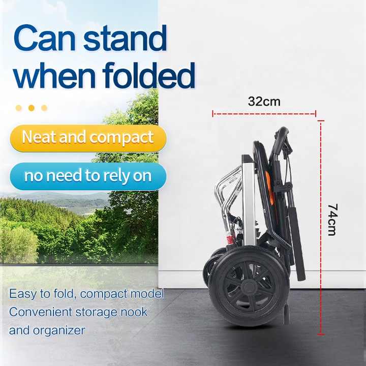 MobilityKart Lightweight Compact Folding Easy to Carry Transit Wheelchair Lightweight Aluminum Folding wheelchairs Ultra Lightweight Folding Transit Wheelchair CureClouds