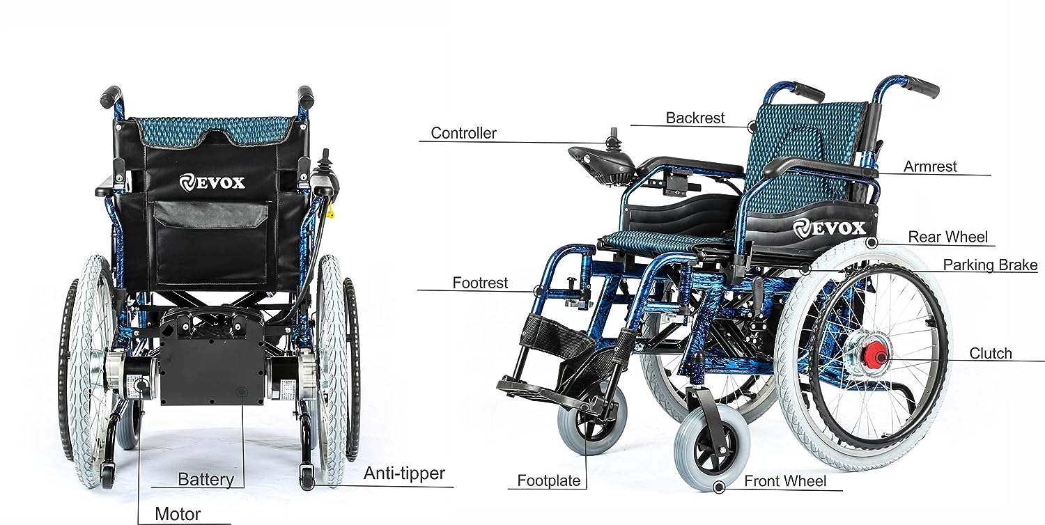 Evox Power Wheelchair with Light Weight Aluminium Frame WC 103 - Cure Clouds -null