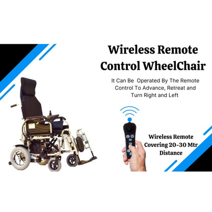 Evox Reclining Power Wheelchair WC 104 with Wireless Remote Control - Cure Clouds -null