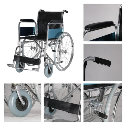 Cure Clouds Foldable Wheelchair with Detachable Armrest Footrest CureClouds