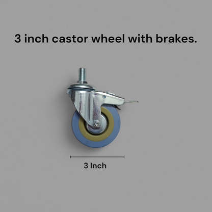 Commode Chair Caster Wheel 3 Inch With Brake / WIthout Brake