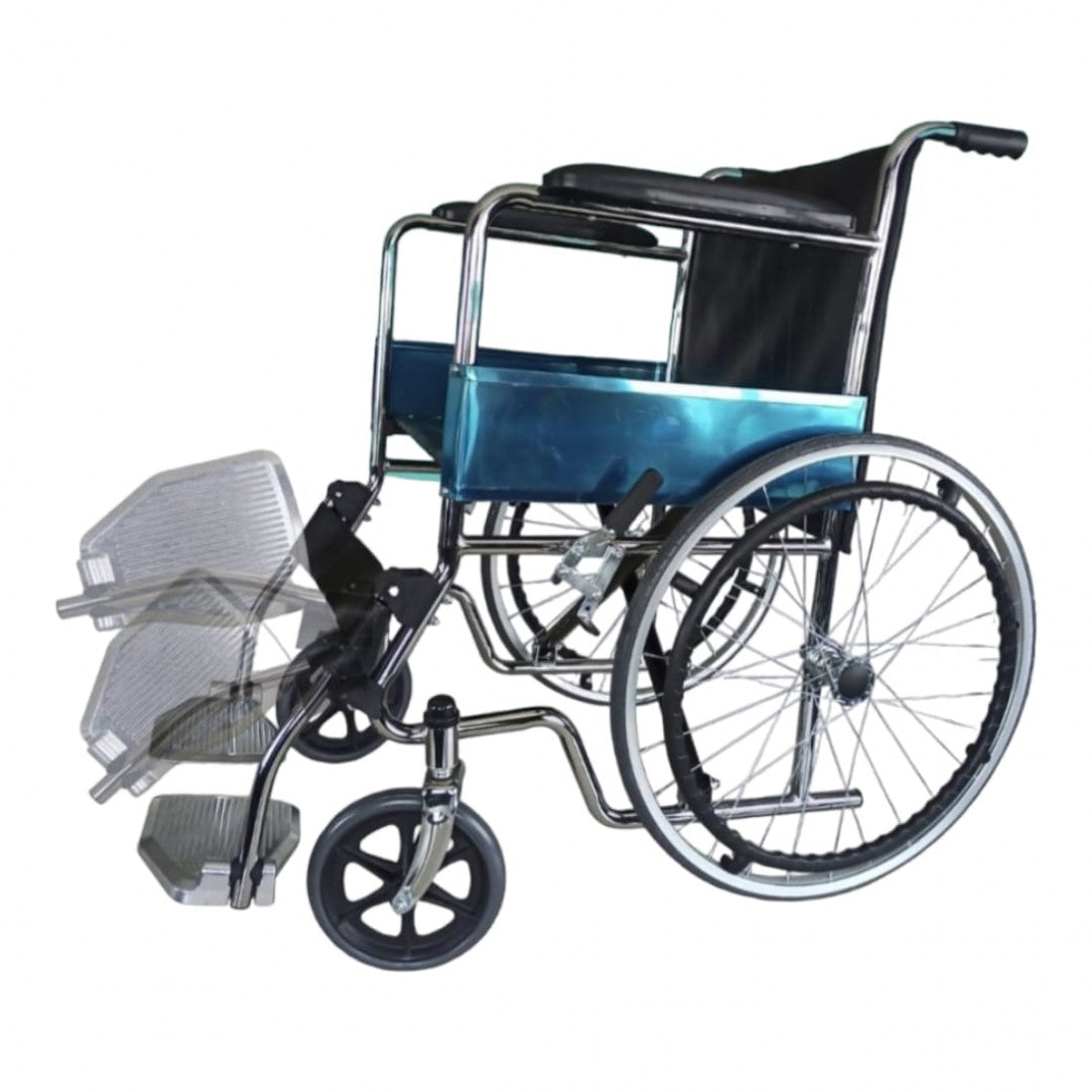 Karma Fighter 3C Wheelchair with Flip-Up Footrests - Cure Clouds -null