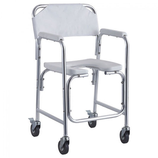 Karma Rainbow 10 Aluminium Commode Chair with Wheels - Cure Clouds -null