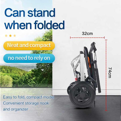 MobilityKart Lightweight Compact Folding Easy to Carry Transit Wheelchair - Cure Clouds -null