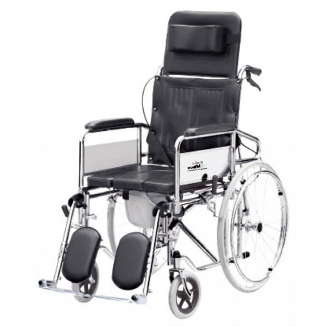 Reclining Wheelchair with Commode (U Cut seat) CureClouds