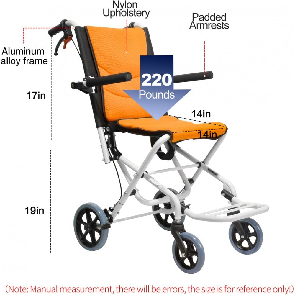 Ultra Lightweight Folding Transit Wheelchair with Carry Bag - Cure Clouds -null