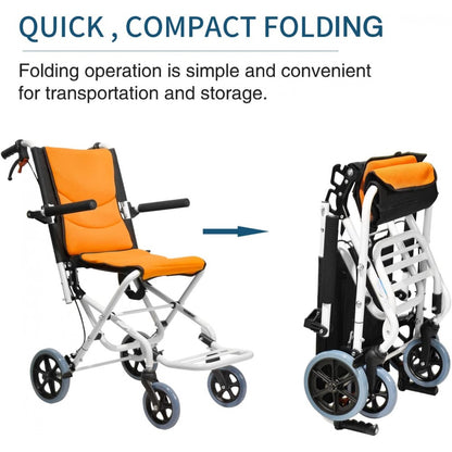 Ultra Lightweight Folding Transit Wheelchair with Carry Bag - Cure Clouds -null