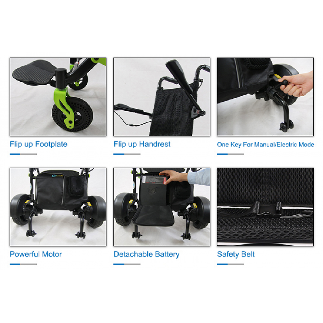 Ultralight Portable Compact Folding Easy to Carry Airplane Power Wheelchair - Cure Clouds -null