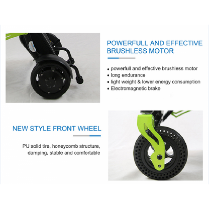 Ultralight Portable Compact Folding Easy to Carry Airplane Power Wheelchair - Cure Clouds -null