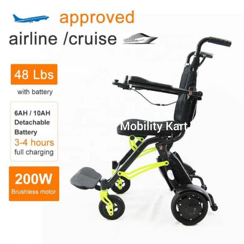 Ultralight Portable Compact Folding Easy to Carry Airplane Power Wheelchair - Cure Clouds -null