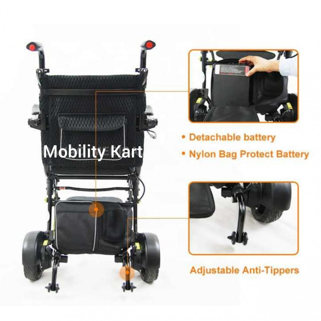 Ultralight Portable Compact Folding Easy to Carry Airplane Power Wheelchair - Cure Clouds -null