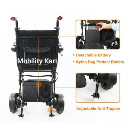 Ultralight Portable Compact Folding Easy to Carry Airplane Power Wheelchair - Cure Clouds -null