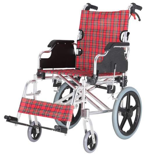 Lightweight Portable Aluminum Wheelchair 16 Inch Seat Width Lightweight Aluminum Folding wheelchairs CureClouds