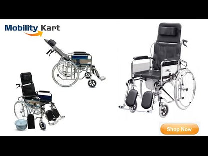 Reclining Wheelchair with Commode (U Cut seat)