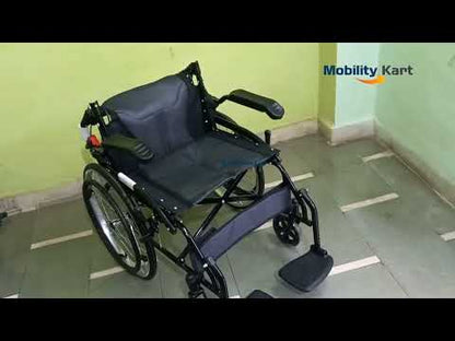 Light Weight Compact Foldable Wheelchair with Flip-up Armrest & Footrest